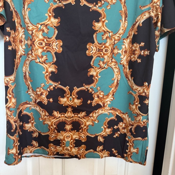 Fashion Nova Men Green Abstract Woven Shirt SZ L. - Picture 10 of 10